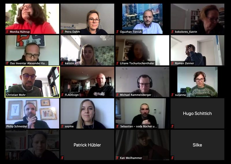Video call showing the event participants in grid view